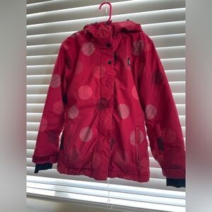 Orage Kids Red Polka Dot Puffer ski Jacket size 8years